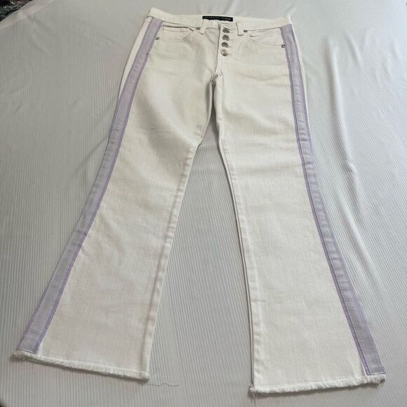 Veronica Beard Carolyn 10” Baby Boot White Denim Jeans Size 26 - Picture 1 of 12